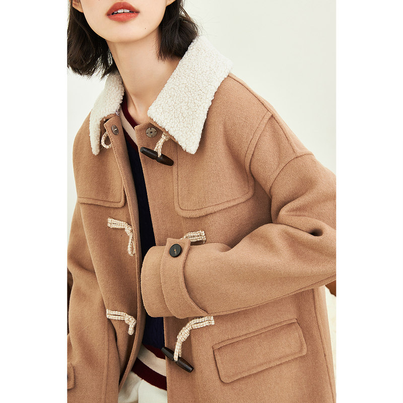 茵曼毛呢外套女中长款 茵曼一零一度毛呢外套