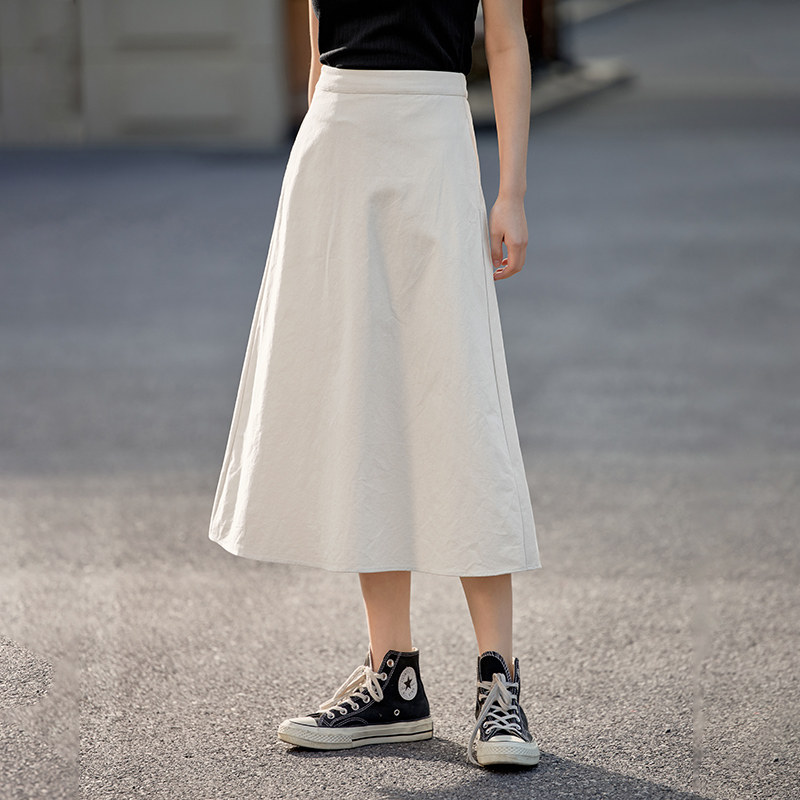 茵曼2022夏季新款通勤纯棉半身裙 茵曼一零一度半身裙