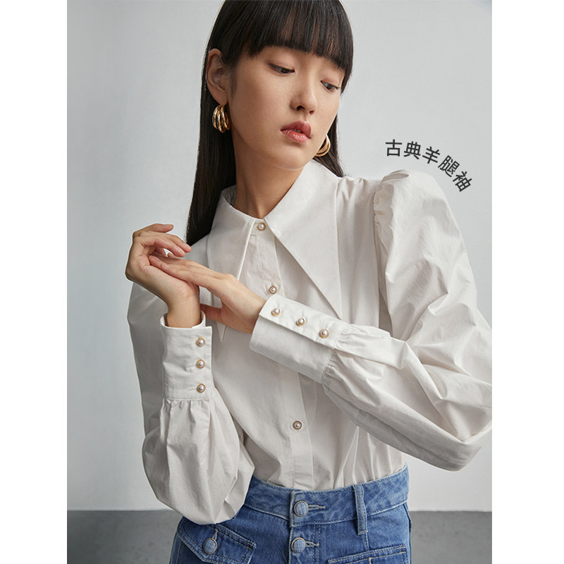 茵曼旗舰店长袖2021秋季新款衬衫 茵曼一零一度衬衫