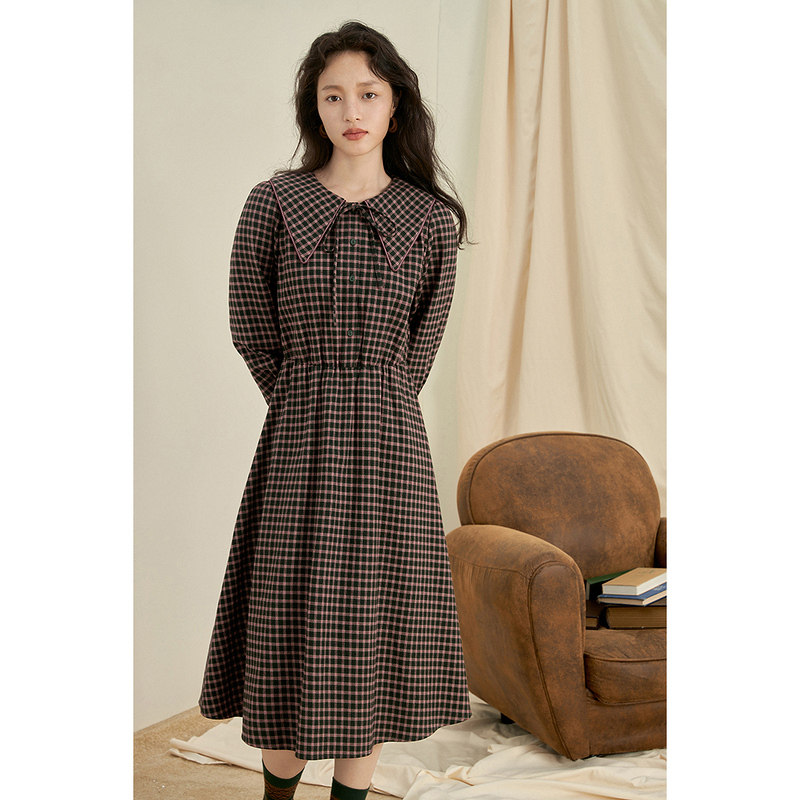 茵曼马甲连衣裙两件套2021冬新款 茵曼一零一度连衣裙