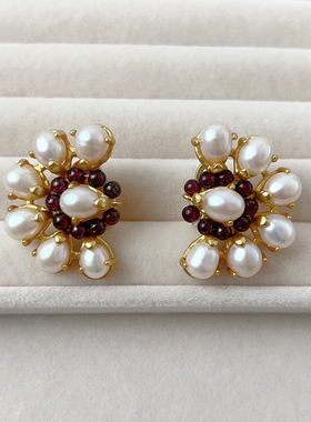 古森小众设计巴洛克石榴石戒指