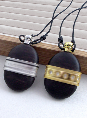 黑檀木酒壶项链女轻奢高级感个性小羊皮绳毛衣链秋冬