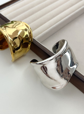 光面不规则波浪开口手环高级感