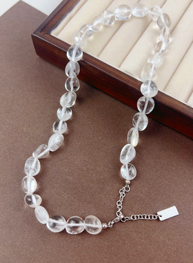 不规则透明白水晶串珠项链手链女轻奢高级感简约锁骨链ins风手链