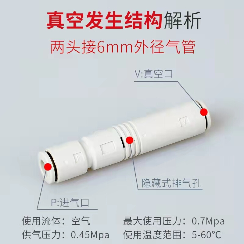 管式真空发生器ZU05S ZU05L ZU07S ZU07L直通负压-图0