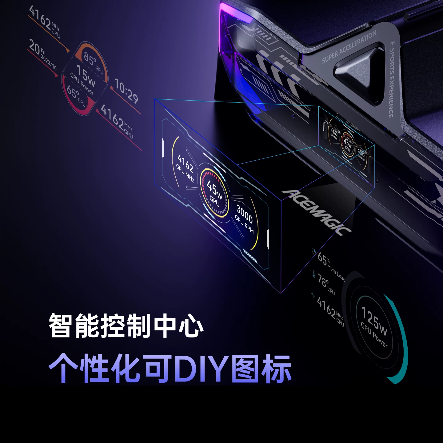 [Desktop Goods] Amachi M2A мини-хост Core i7-12700H/RTX3060 высокопроизводительный автономный дисплей дизайн e-sports игровой настольный компьютер полная комплектность