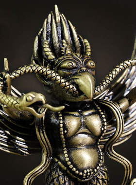 速发藏式小佛件大摆金翅鸟纯铜西藏家居鹏件供奉可装藏护法摆像青