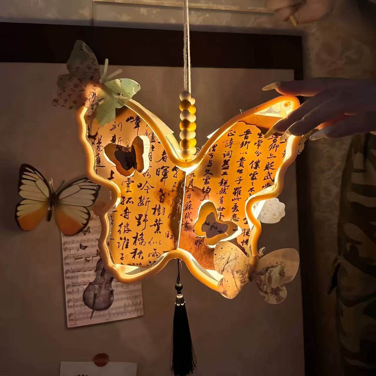 古风蝴蝶diy手工礼物灯笼材料包创意礼物中秋送男女朋友新中式灯,淘宝优惠券,粉丝福利购,淘宝优惠卷