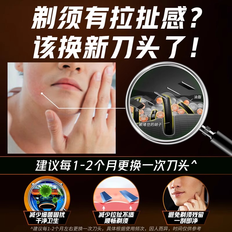 【自营】Gillette/吉列锋隐5刀片男士手动剃须刀刮胡刀刀头送男友