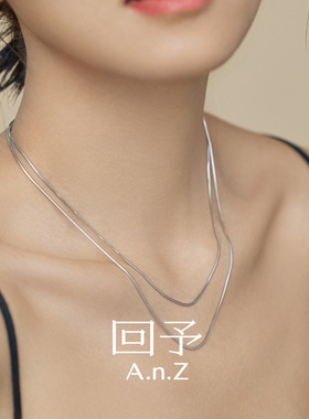 回予 细圆蛇骨链 S925银锁骨链 百搭配饰小众轻奢简约气质日常
