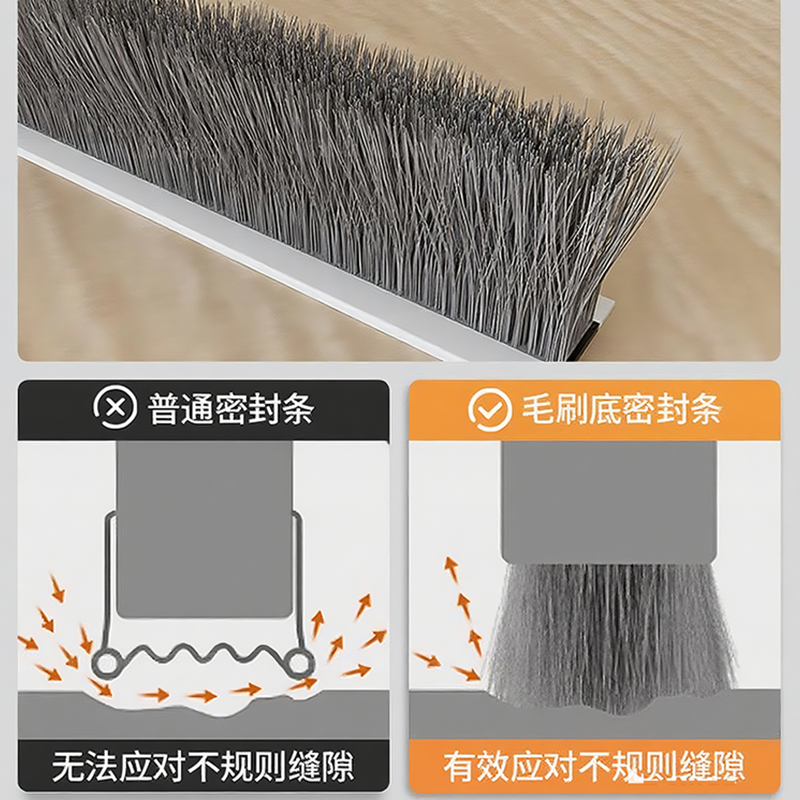 门缝门底密封条隔音超静音缝隙挡板卧室门下房门挡风胶条神器门贴 - 图3