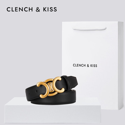Clench Kiss官方女士真皮皮带女小众百搭2026新款腰带女款配牛仔 - 图1