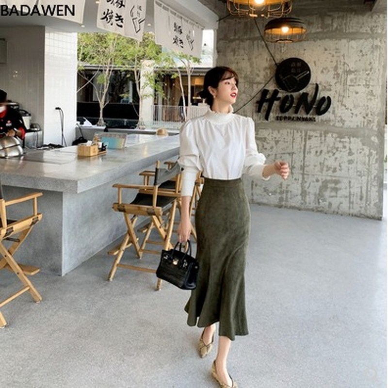 网红2021 New Fashion Women Long Skirts Vintage Mermaid High