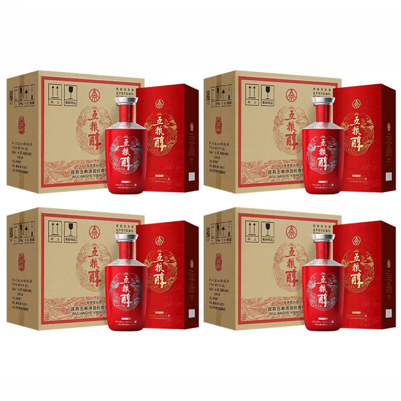 五粮醇红装50度浓香型白酒500ml*6瓶整箱商务宴请聚会送礼