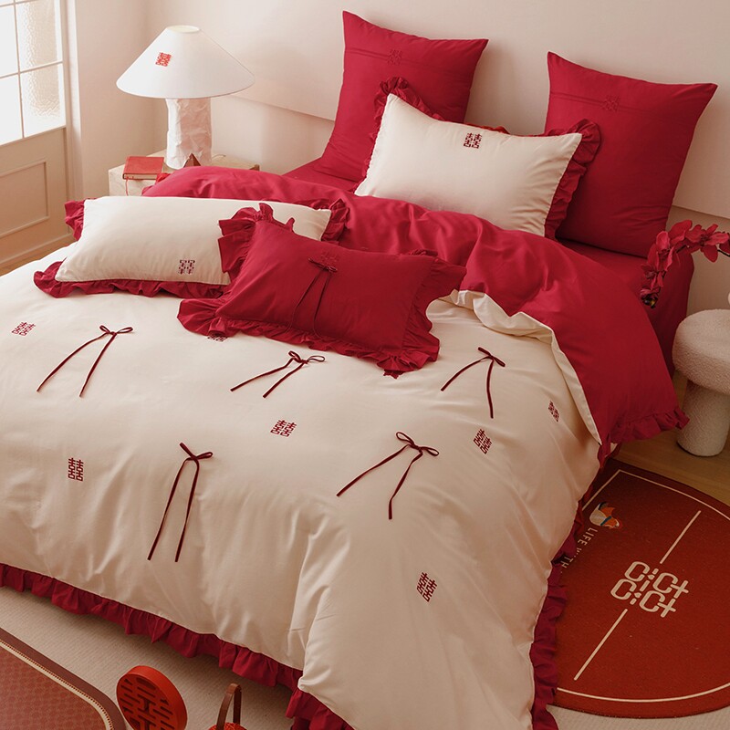 Hongxi four-piece wedding bedding set | Thousands of people purchased more