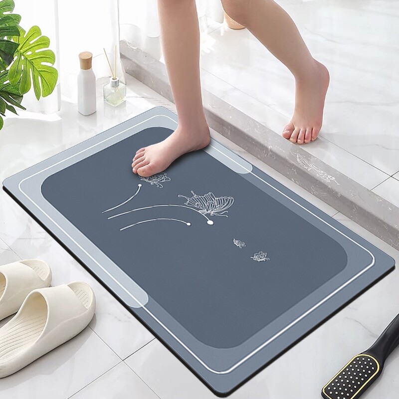 Diatom mud quick-drying soft floor mat for bathroom and toilet door