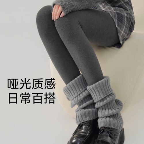 秋冬加绒加厚竖条纹连裤袜显瘦大码女外穿打底裤黑丝黑色中筒无缝 - 图0