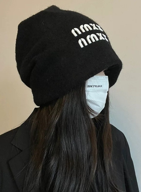 帽子风冷帽女款2026新款秋冬大头围针织堆堆帽保暖护耳毛绒显脸小