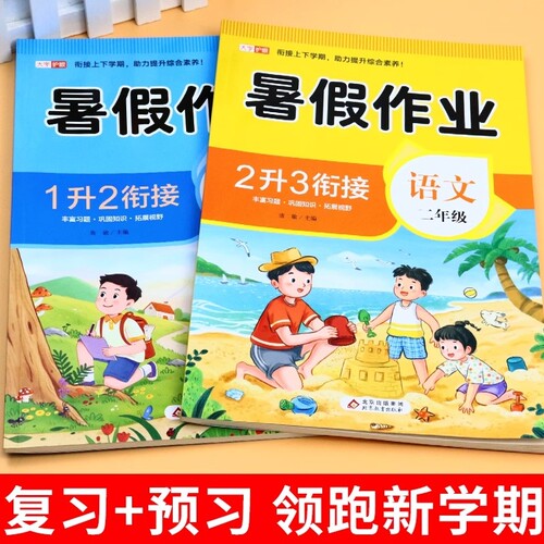 二年级暑假作业二升三下册语文数学人教版暑假衔接教材小学升三年级上册专项训练试卷测试卷同步练习册2升3口算作文6年级阅读综合 - 图0