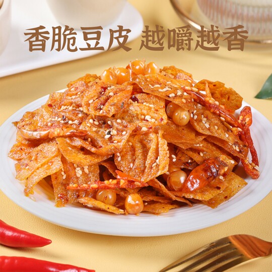 Original memory crispy tofu skin Internet celebrity Hunan Pingjiang specialty spicy snacks are individually packaged