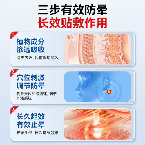 海氏海诺晕车贴儿童成人耳后肚脐贴户外旅行呕吐飞机乘船眩晕专用 - 图2