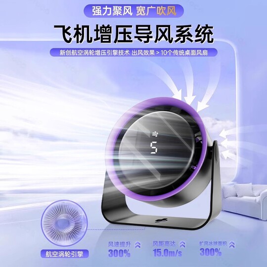 2025新款桌面风扇办公室桌上静音制冷小风扇壁挂式厨房专用电风扇
