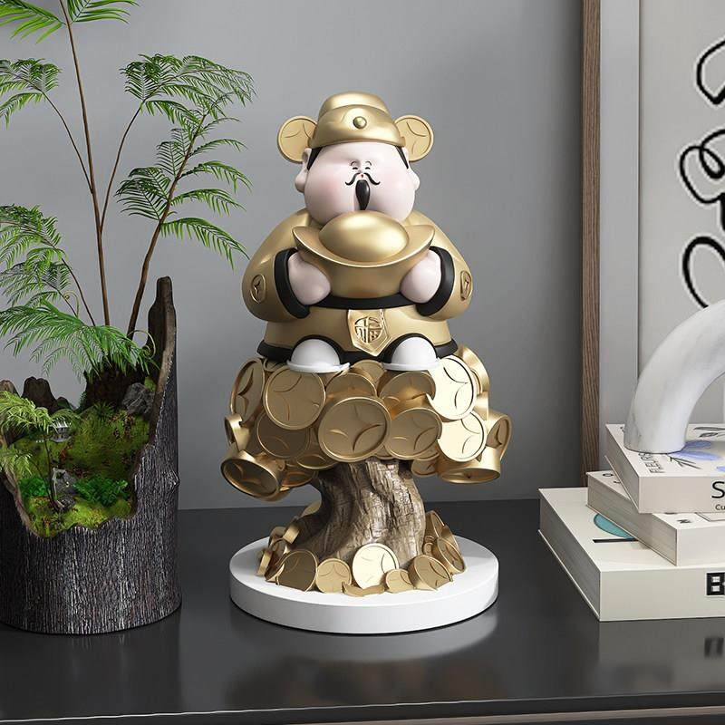 财神爷摆件家用客厅酒柜装饰品办公室工位桌面店铺前台开业礼物,淘宝优惠券,粉丝福利购,淘宝优惠卷