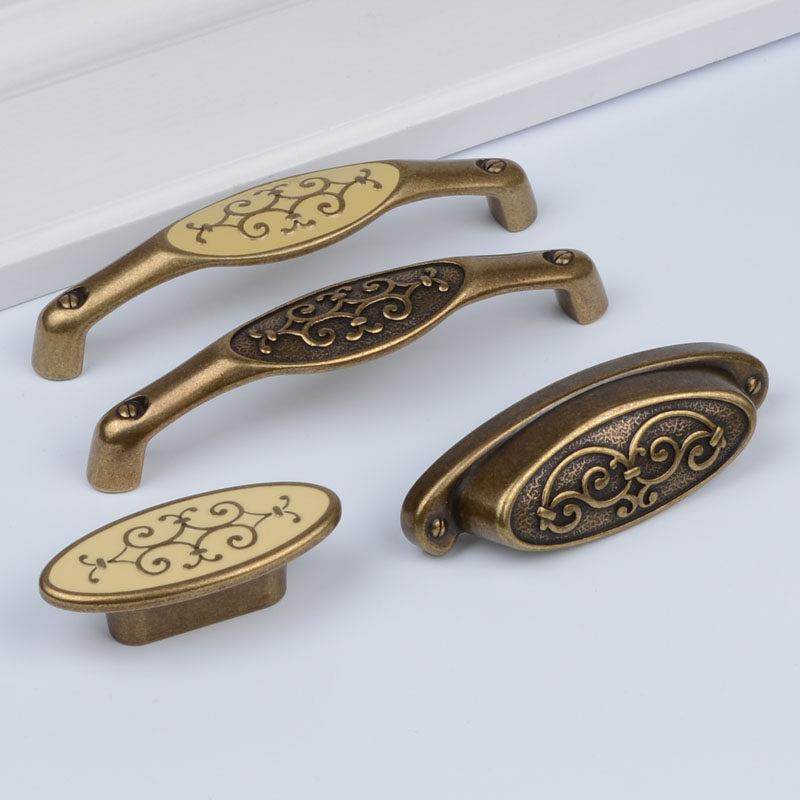 高档金牌实木橱柜把手柜门古铜古典欧式复古抽屉把手128孔距,淘宝优惠券,粉丝福利购,淘宝优惠卷