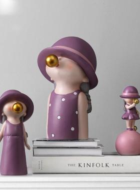 泡泡可爱女孩卧室书桌电脑桌面摆件北欧卡通样板房儿童房创意摆设