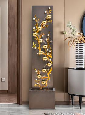 现代无障碍奢华财富流水喷泉饰品高端客厅室内入口水景家居搬迁新