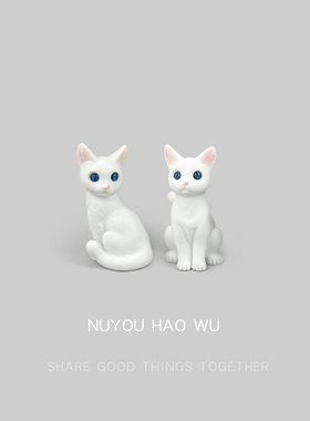 无聊了，摆几个黑白猫咪摆件
