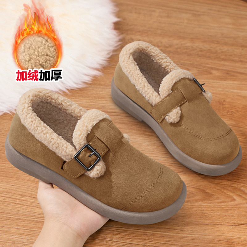 老北京棉鞋女冬季2025新款一脚蹬布鞋秋保暖妈妈雪地靴加绒豆豆鞋,淘宝优惠券,粉丝福利购,淘宝优惠卷