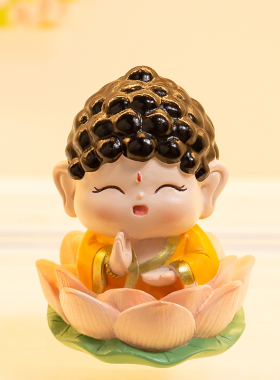 速发佛件观音欢喜小神内车载桌面小摆祖汽车中控台装饰品车仙饰礼