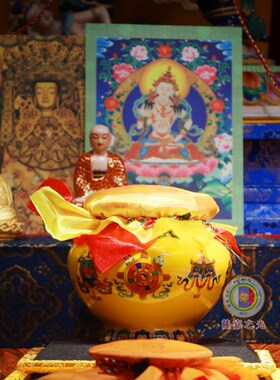 荐!总集所有财神的宗萨吉祥伏藏宝瓶白六臂玛哈嘎拉宝瓶格萨尔王