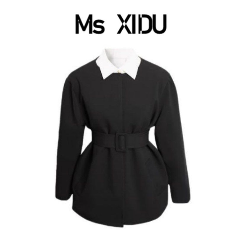 Ms XIDU 秋冬韩剧女主富家千金小个子黑色西装裙外套学院风两件套,淘宝优惠券,粉丝福利购,淘宝优惠卷