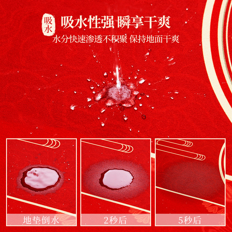 厨房地垫红色喜庆防滑耐脏吸水吸油硅藻泥脚垫防水防油新款地毯垫,淘宝优惠券,粉丝福利购,淘宝优惠卷