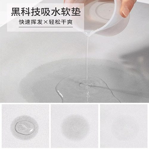 卡通厨房地垫吸水吸油防滑耐脏磨可擦防油防水硅藻泥脚垫厨房地毯 - 图0