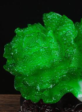 极速创意玉白菜摆件中式客厅酒柜玄关树脂百财装饰开业桌面工艺小