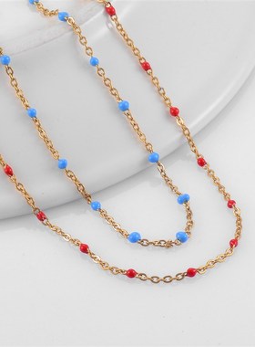 Hot-Selling Stainless Steel Chain Various Colors Bead Neckla