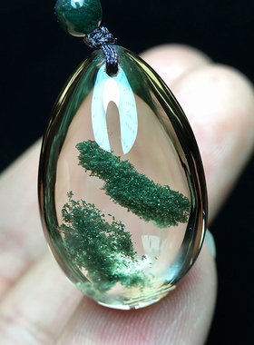 绿幽灵吊坠男原石貔貅聚宝盆挂件金字塔无事牌挂坠天然水晶项链女