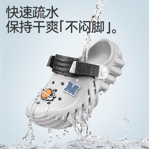 巴拉巴拉儿童拖鞋男童夏季宝宝洞洞鞋包头软底小孩中大童沙滩凉鞋 - 图1