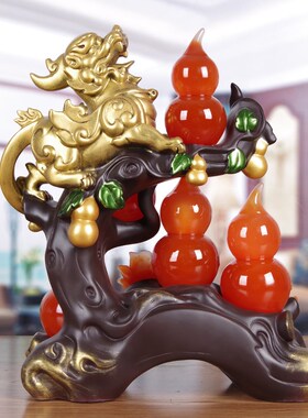 现货速发五福临门招财葫芦摆件福禄貔貅中式客厅玄关酒柜简约装饰