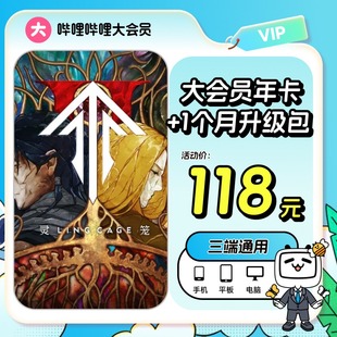 赠1个月升级包！哔哩哔哩大会员年卡12个月