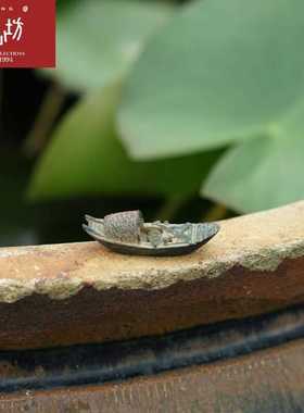 极速江乌篷船下水南鱼缸r池造可景微缩模型饰品木纯手工迷你漂浮