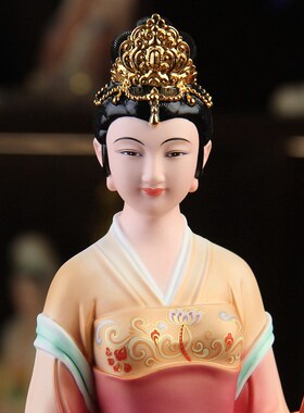 速发娲娘娘神像补天大地之母佛像神树脂仿陶瓷汉白玉家用供奉