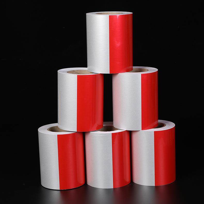 钢管免漆红白反光贴纸不干胶脚手架警示贴反光膜竖条纹40cm反光带,淘宝优惠券,粉丝福利购,淘宝优惠卷