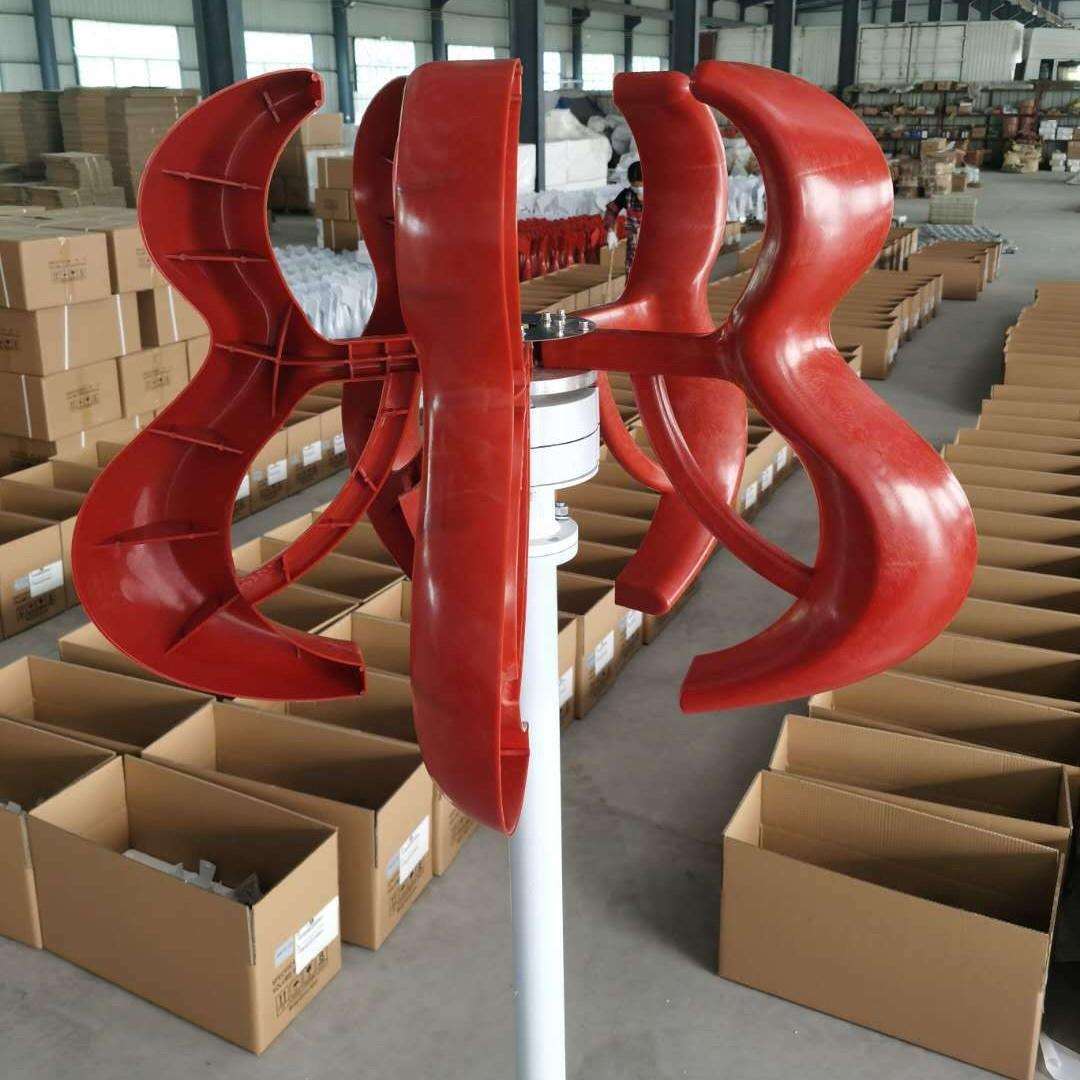 新款葫芦600W红灯笼风力发电机垂直轴景光互补路灯风机12v24v - 图0