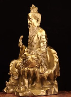 速发纯铜太上老君佛像佛像家用供奉供铜道号三清大祖师爷神像黄铜