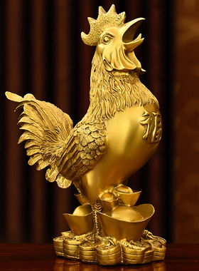 铜公鸡摆件纯铜家居饰品鸡的生肖吉祥物金鸡独立铜鸡摆件
