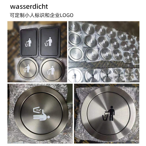 厨房垃圾桶台面嵌入式桶形翻盖不锈钢桌面悬挂隐形家用商用卫生间 - 图2